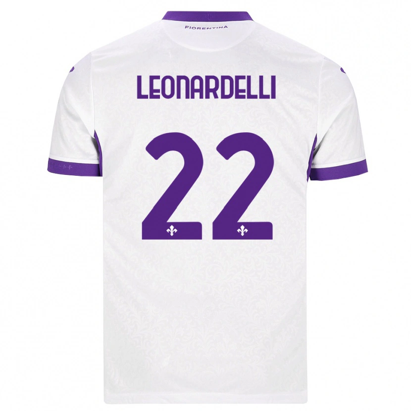 Danxen Bambino Maglia Pietro Leonardelli #22 Bianco Viola Kit Gara Away 2026/27 Maglietta