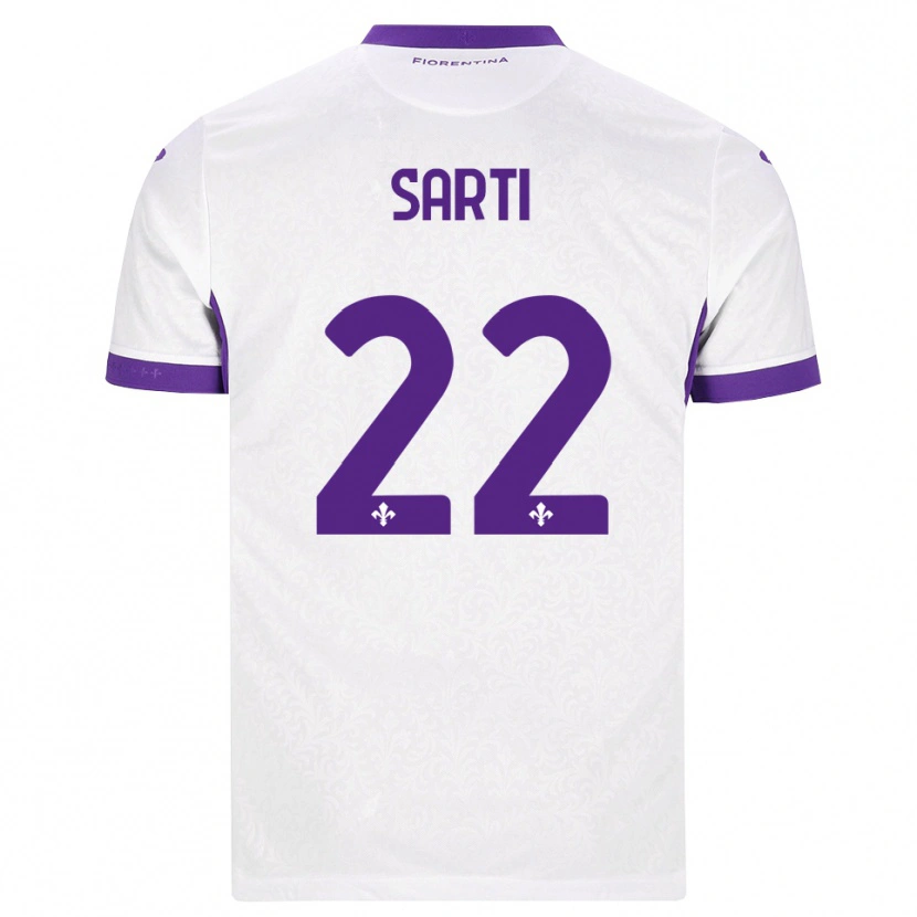 Danxen Bambino Maglia Alessia Sarti #22 Bianco Viola Kit Gara Away 2026/27 Maglietta