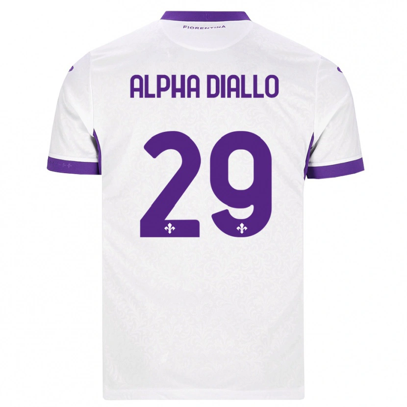 Danxen Bambino Maglia Alpha Diallo #29 Bianco Viola Kit Gara Away 2026/27 Maglietta
