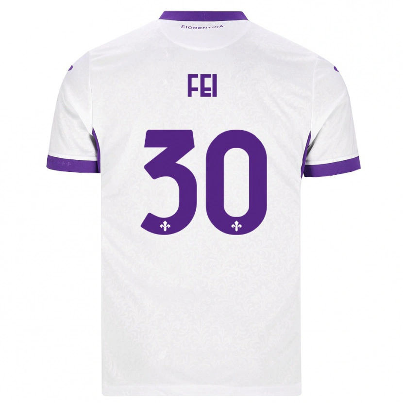 Danxen Bambino Maglia Gianmaria Fei #30 Bianco Viola Kit Gara Away 2026/27 Maglietta