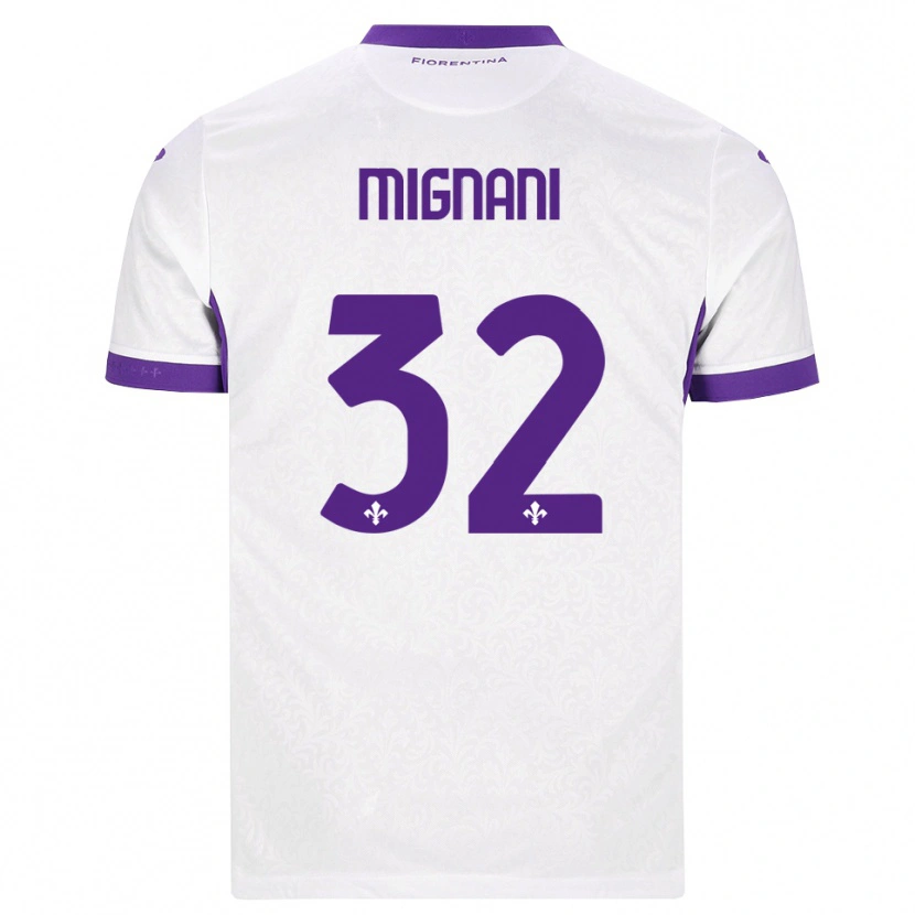 Danxen Bambino Maglia Carlo Mignani #32 Bianco Viola Kit Gara Away 2026/27 Maglietta