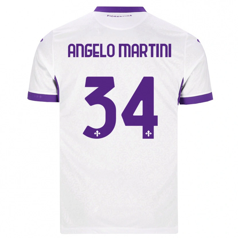 Danxen Bambino Maglia Angelo Martini #34 Bianco Viola Kit Gara Away 2026/27 Maglietta