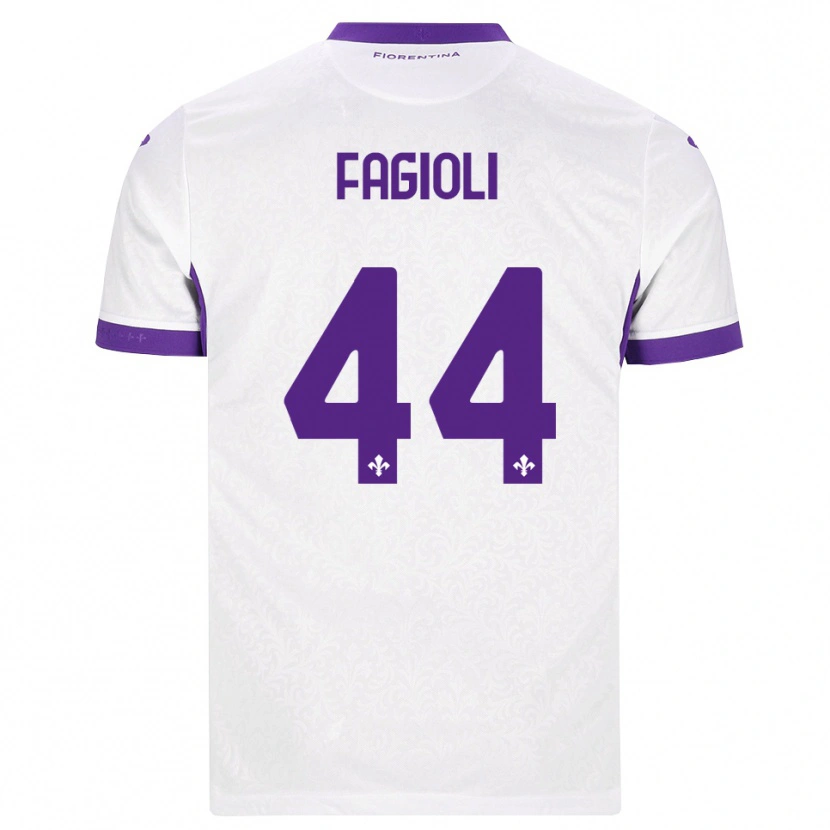 Danxen Bambino Maglia Nicolò Fagioli #44 Bianco Viola Kit Gara Away 2026/27 Maglietta