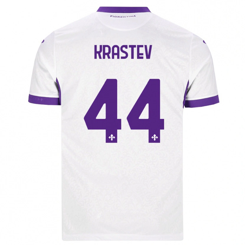 Danxen Bambino Maglia Dimo Krastev #44 Bianco Viola Kit Gara Away 2026/27 Maglietta