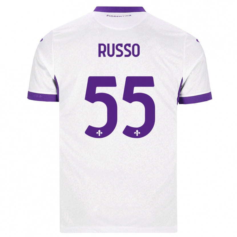 Danxen Bambino Maglia Federica Russo #55 Bianco Viola Kit Gara Away 2026/27 Maglietta