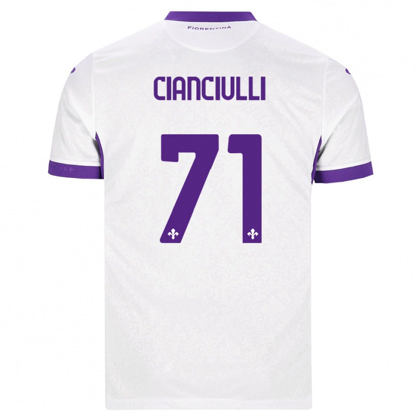 Danxen Bambino Maglia Salvatore Cianciulli #71 Bianco Viola Kit Gara Away 2026/27 Maglietta