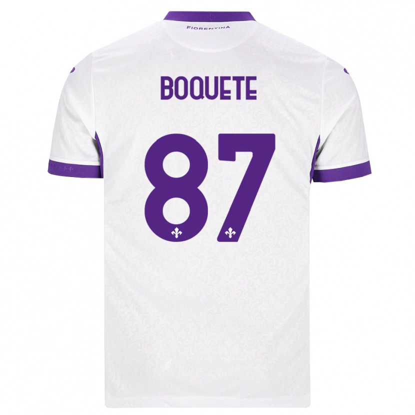 Danxen Bambino Maglia Veronica Boquete #87 Bianco Viola Kit Gara Away 2026/27 Maglietta