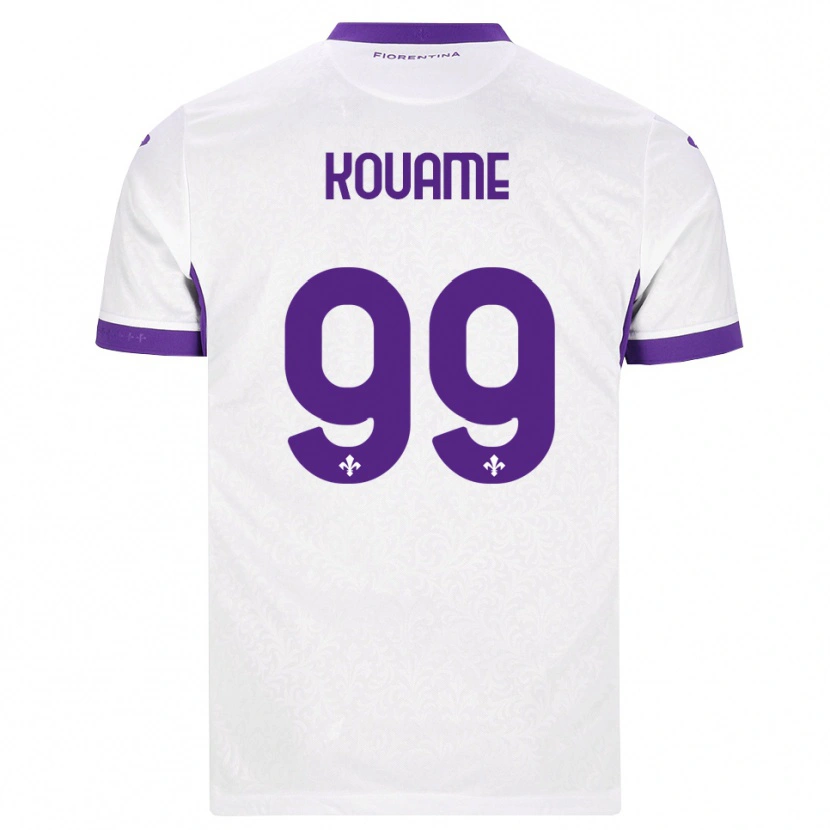 Danxen Bambino Maglia Christian Kouame #99 Bianco Viola Kit Gara Away 2026/27 Maglietta