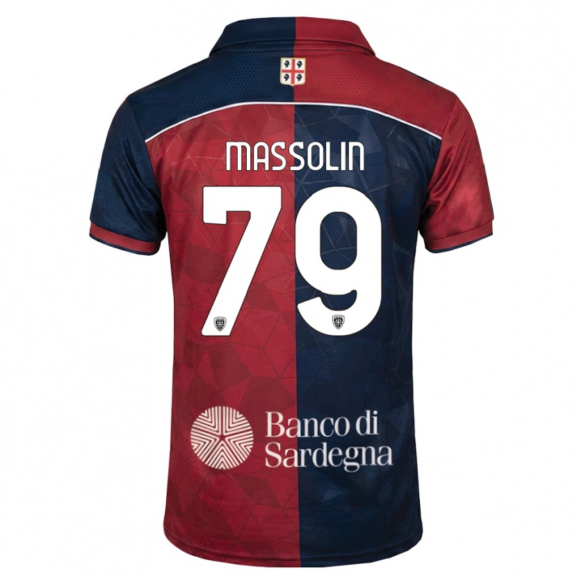 Danxen Bambino Maglia Yanis Massolin #79 Borgogna Blu Reale Kit Gara Home 2026/27 Maglietta