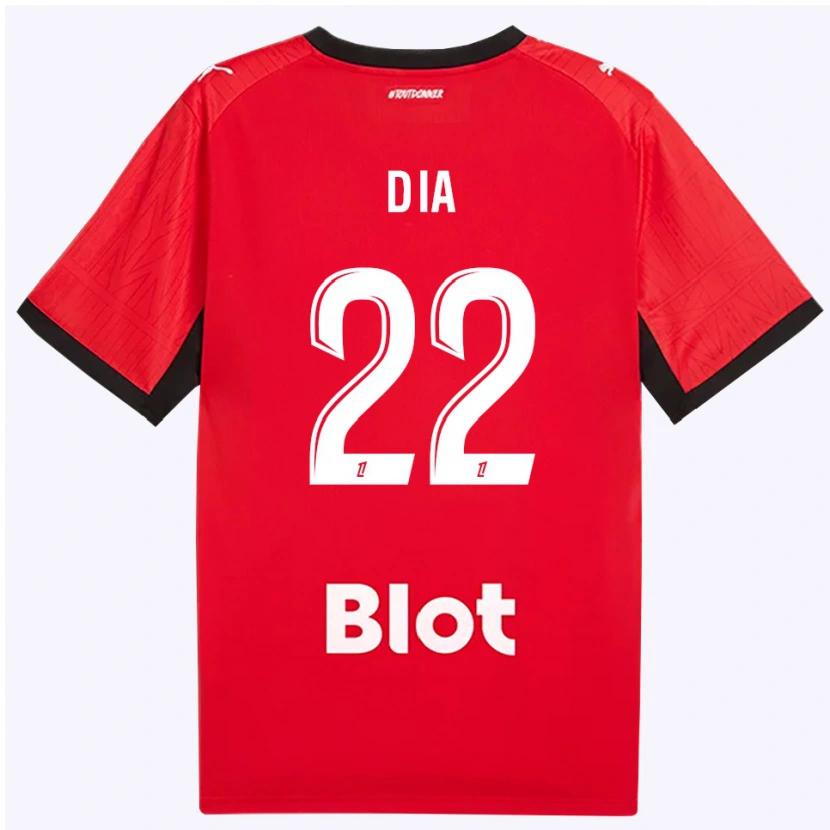 Danxen Bambino Maglia Boulaye Dia #22 Rosso Nero Bianco Kit Gara Home 2026/27 Maglietta