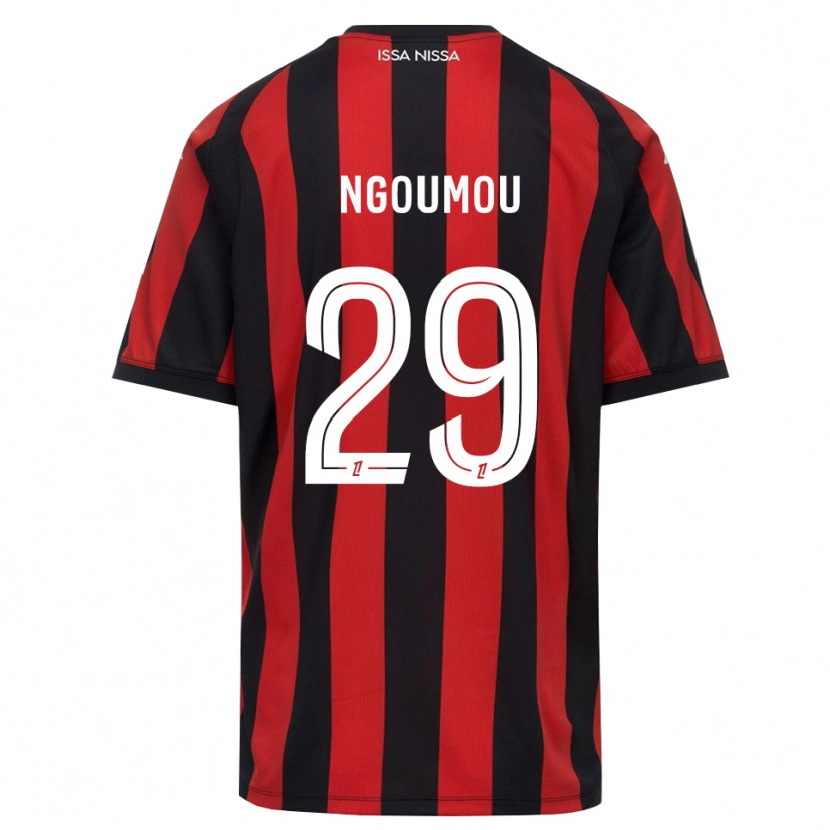 Danxen Bambino Maglia Nathan Ngoumou #29 Rosso Nero Bianco Kit Gara Home 2026/27 Maglietta