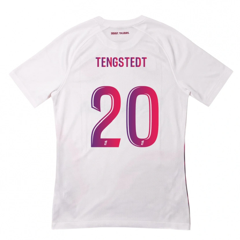 Danxen Uomo Maglia Casper Tengstedt #20 Bianco Rosa Viola Kit Gara Away 2026/27 Maglietta