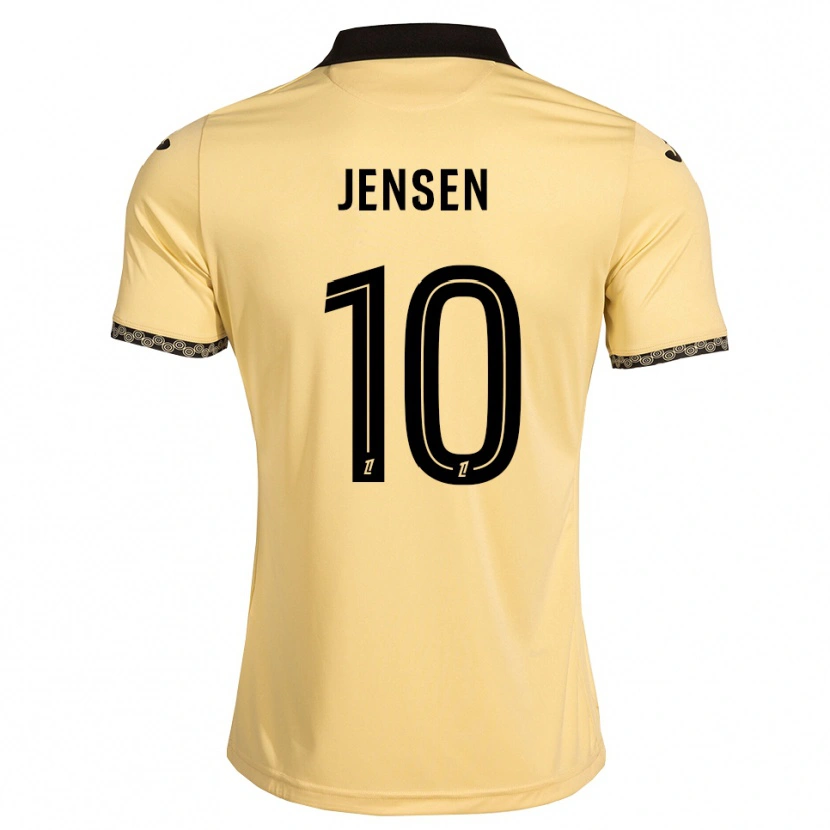 Danxen Uomo Maglia Isak Jensen #10 Bianco Avorio Nero Kit Gara Away 2026/27 Maglietta