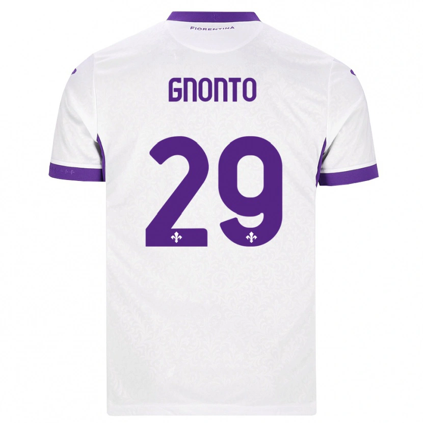 Danxen Uomo Maglia Wilfried Gnonto #29 Bianco Viola Kit Gara Away 2026/27 Maglietta