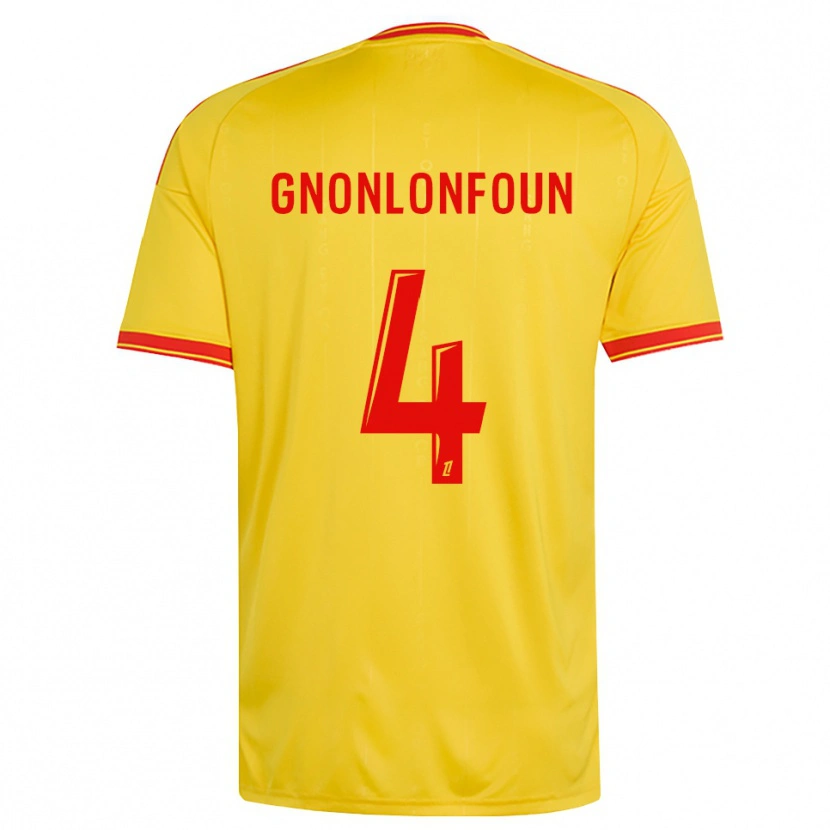 Danxen Uomo Maglia Madi Gnonlonfoun #4 Oro Arancio Rosso Kit Gara Home 2026/27 Maglietta