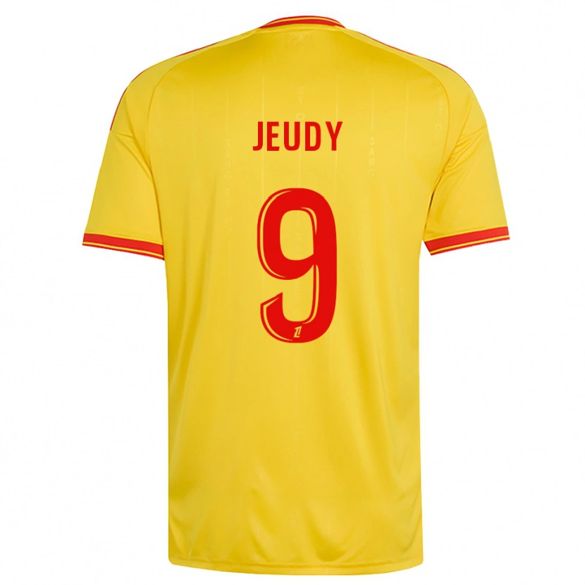 Danxen Uomo Maglia Sherly Jeudy #9 Oro Arancio Rosso Kit Gara Home 2026/27 Maglietta