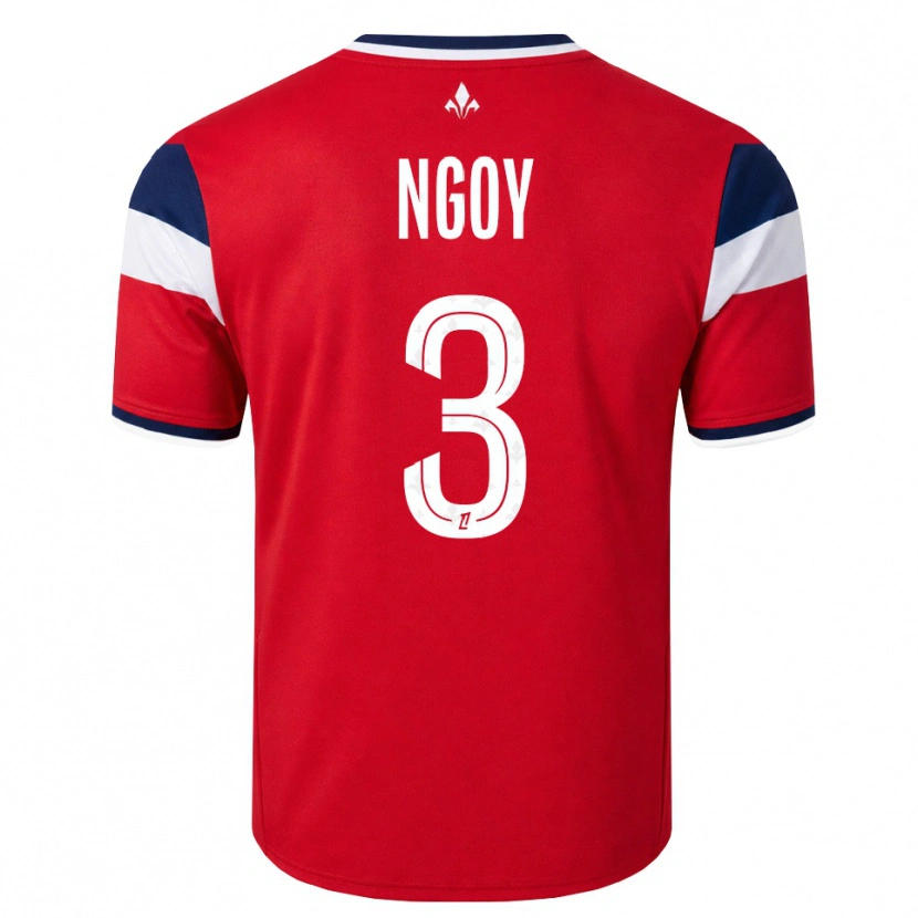 Danxen Uomo Maglia Nathan Ngoy #3 Rosso Bianco Blu Reale Kit Gara Home 2026/27 Maglietta