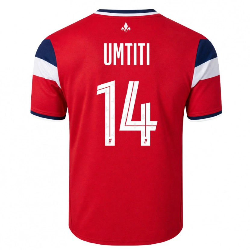 Danxen Uomo Maglia Samuel Umtiti #14 Rosso Bianco Blu Reale Kit Gara Home 2026/27 Maglietta