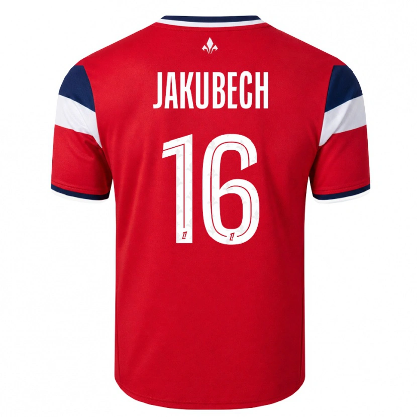 Danxen Uomo Maglia Adam Jakubech #16 Rosso Bianco Blu Reale Kit Gara Home 2026/27 Maglietta