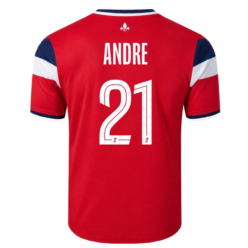 Danxen Uomo Maglia Benjamin André #21 Rosso Bianco Blu Reale Kit Gara Home 2026/27 Maglietta