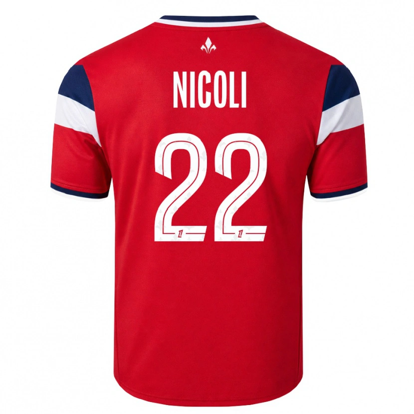 Danxen Uomo Maglia Morgane Nicoli #22 Rosso Bianco Blu Reale Kit Gara Home 2026/27 Maglietta