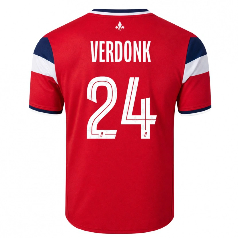 Danxen Uomo Maglia Calvin Verdonk #24 Rosso Bianco Blu Reale Kit Gara Home 2026/27 Maglietta