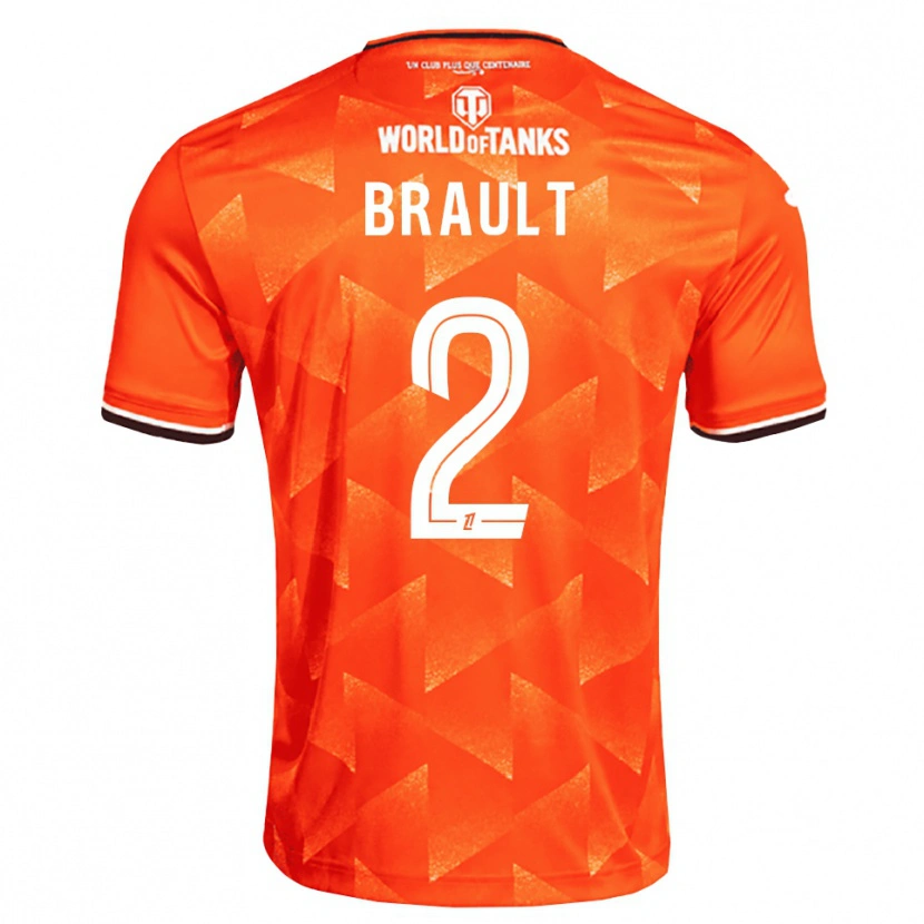 Danxen Uomo Maglia Matis Brault #2 Arancio Bianco Nero Kit Gara Home 2026/27 Maglietta