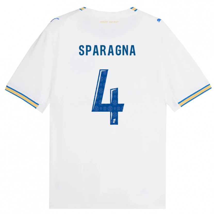 Danxen Uomo Maglia Stéphane Sparagna #4 Blu Schiarente Bianco Kit Gara Home 2026/27 Maglietta