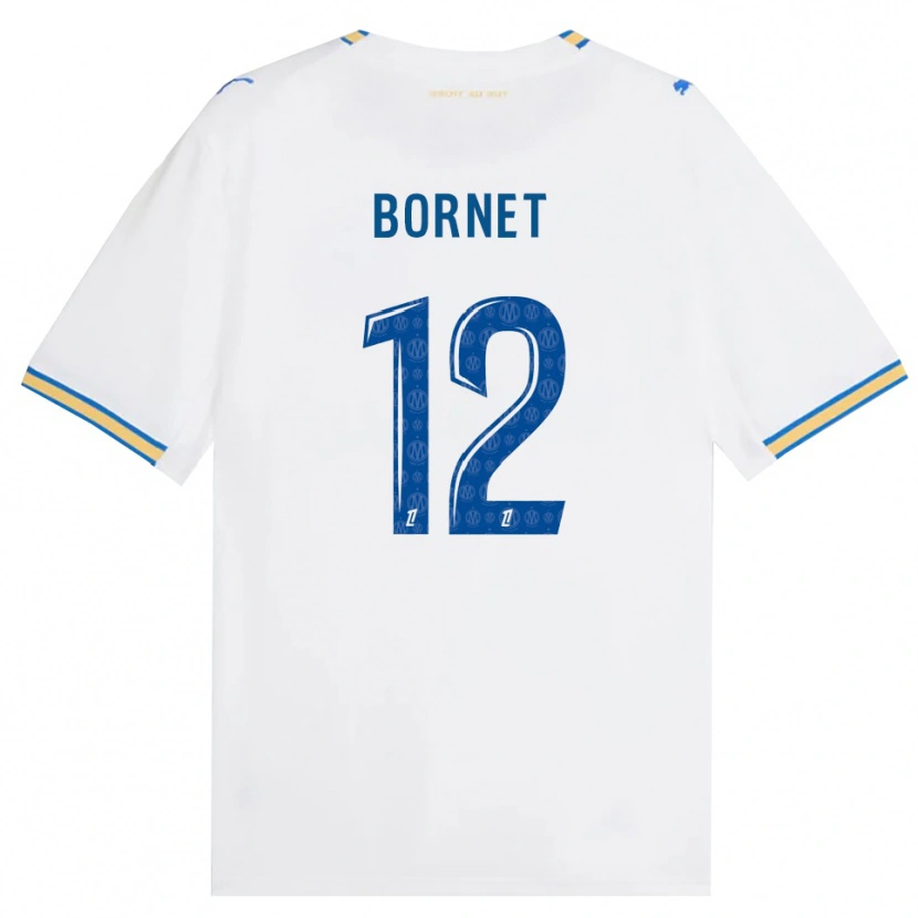 Danxen Uomo Maglia Camille Bornet #12 Blu Schiarente Bianco Kit Gara Home 2026/27 Maglietta