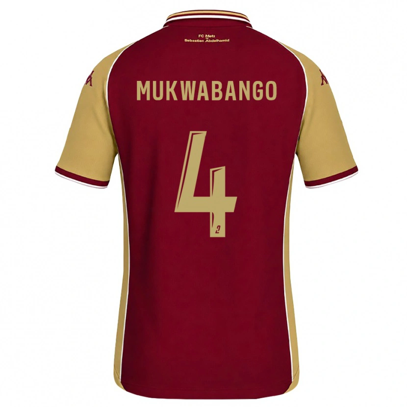 Danxen Uomo Maglia Bénit Mukwabango #4 Goldenrod Rosso Scuro Kit Gara Home 2026/27 Maglietta