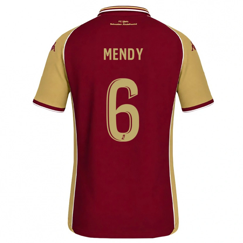 Danxen Uomo Maglia Nampalys Mendy #6 Goldenrod Rosso Scuro Kit Gara Home 2026/27 Maglietta