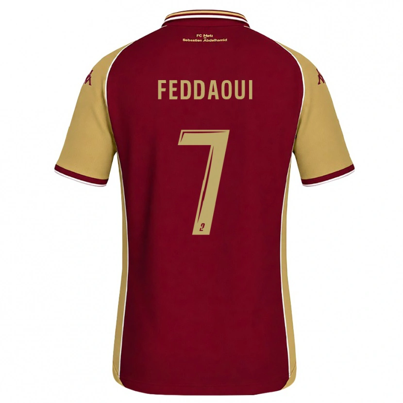 Danxen Uomo Maglia Leina Feddaoui #7 Goldenrod Rosso Scuro Kit Gara Home 2026/27 Maglietta