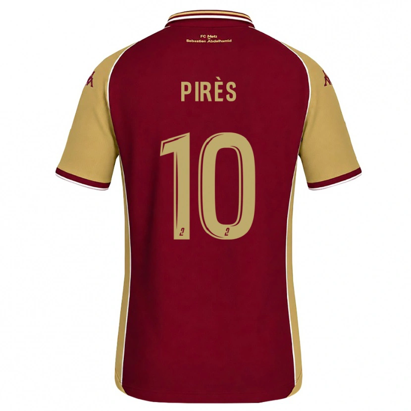 Danxen Uomo Maglia Théo Pirès #10 Goldenrod Rosso Scuro Kit Gara Home 2026/27 Maglietta