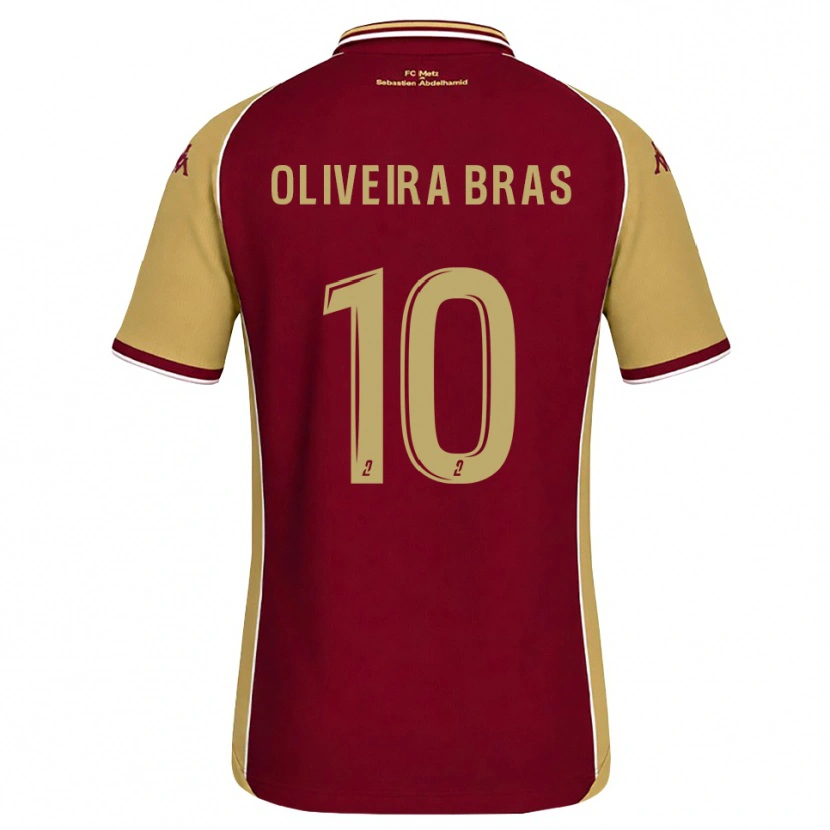 Danxen Uomo Maglia Luisa Oliveira Bras #10 Goldenrod Rosso Scuro Kit Gara Home 2026/27 Maglietta