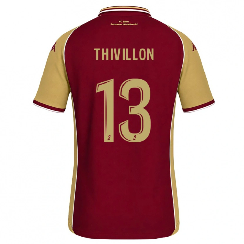 Danxen Uomo Maglia Lina Thivillon #13 Goldenrod Rosso Scuro Kit Gara Home 2026/27 Maglietta