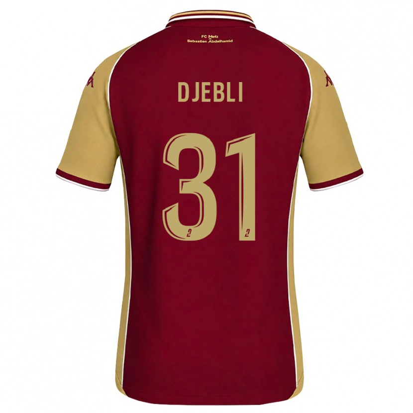 Danxen Uomo Maglia Assia Djebli #31 Goldenrod Rosso Scuro Kit Gara Home 2026/27 Maglietta