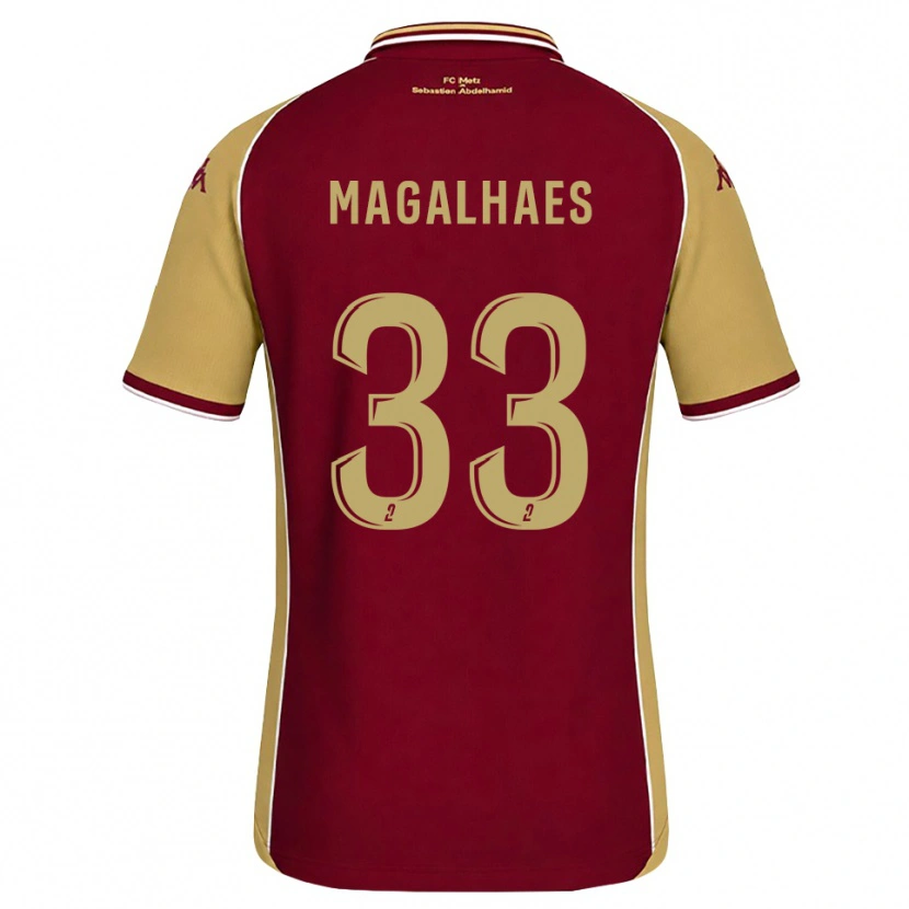 Danxen Uomo Maglia Manon Magalhaes #33 Goldenrod Rosso Scuro Kit Gara Home 2026/27 Maglietta