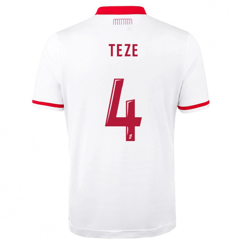 Danxen Uomo Maglia Jordan Teze #4 Rosso Bianco Kit Gara Home 2026/27 Maglietta
