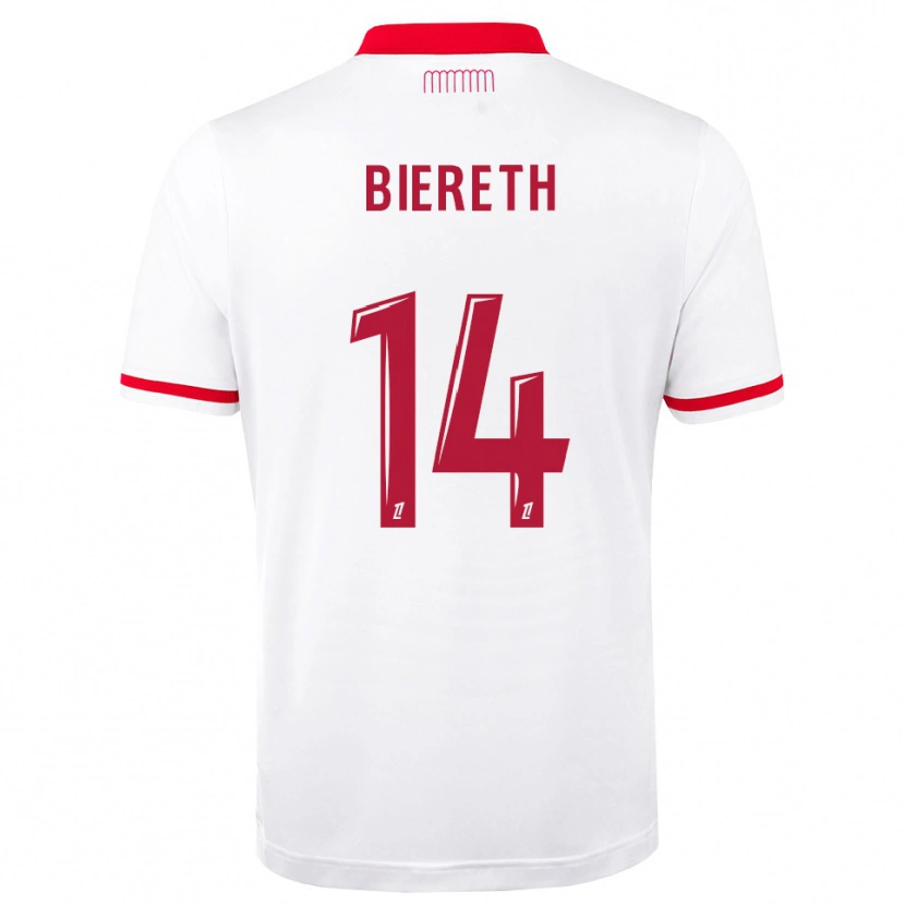 Danxen Uomo Maglia Mika Biereth #14 Rosso Bianco Kit Gara Home 2026/27 Maglietta