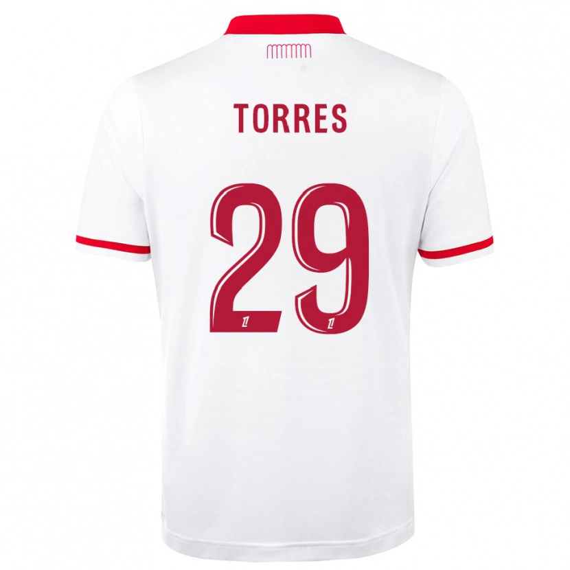 Danxen Uomo Maglia Louis Torres #29 Rosso Bianco Kit Gara Home 2026/27 Maglietta