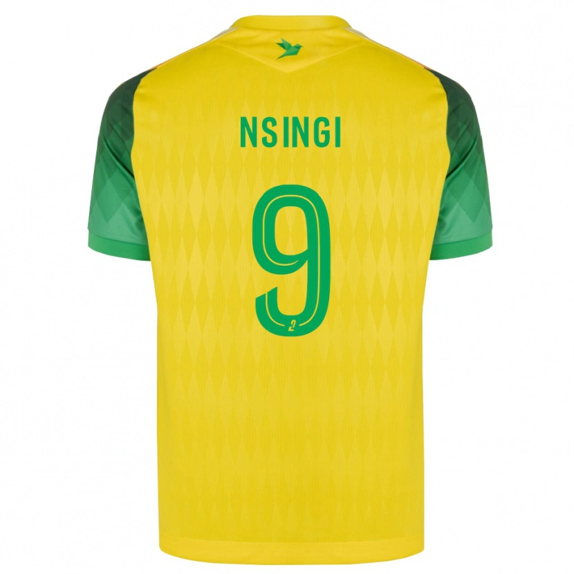 Danxen Uomo Maglia Plamedi Nsingi #9 Giallo Verde Rosso Kit Gara Home 2026/27 Maglietta