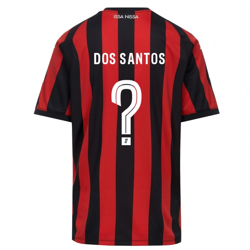 Danxen Uomo Maglia Jeyzi Dos Santos #0 Rosso Nero Bianco Kit Gara Home 2026/27 Maglietta
