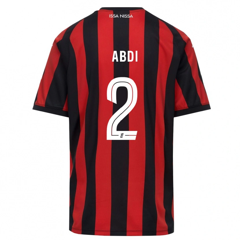 Danxen Uomo Maglia Ali Abdi #2 Rosso Nero Bianco Kit Gara Home 2026/27 Maglietta