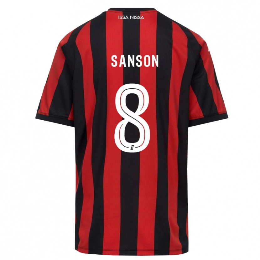 Danxen Uomo Maglia Morgan Sanson #8 Rosso Nero Bianco Kit Gara Home 2026/27 Maglietta