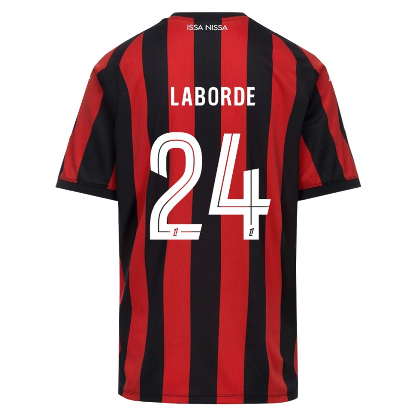 Danxen Uomo Maglia Gaëtan Laborde #24 Rosso Nero Bianco Kit Gara Home 2026/27 Maglietta