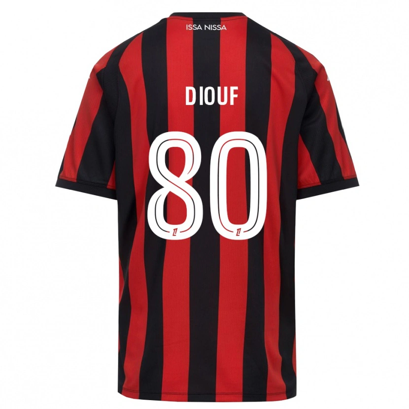 Danxen Uomo Maglia Yehvann Diouf #80 Rosso Nero Bianco Kit Gara Home 2026/27 Maglietta