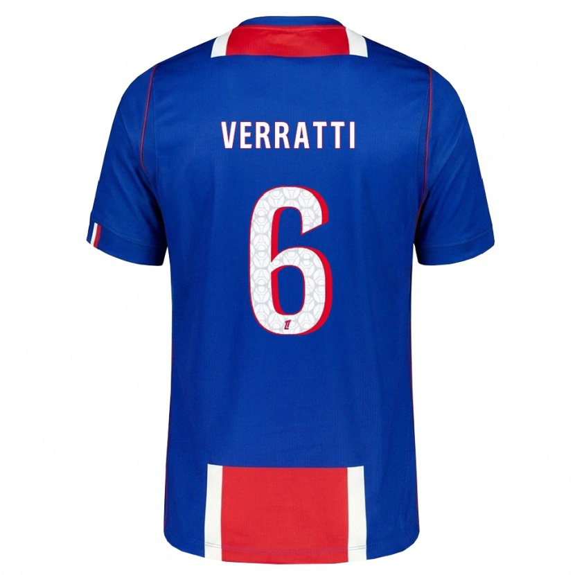 Danxen Uomo Maglia Marco Verratti #6 Rosso Bianco Blu Kit Gara Home 2026/27 Maglietta