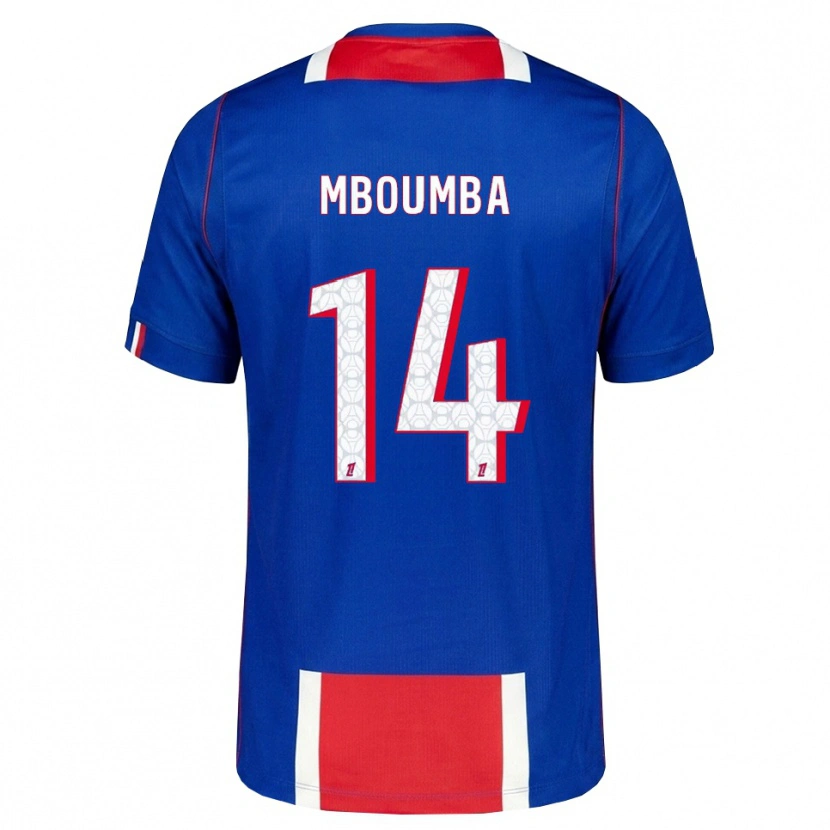 Danxen Uomo Maglia Nathan Mboumba #14 Rosso Bianco Blu Kit Gara Home 2026/27 Maglietta