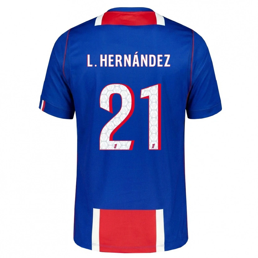 Danxen Uomo Maglia Lucas Hernández #21 Rosso Bianco Blu Kit Gara Home 2026/27 Maglietta