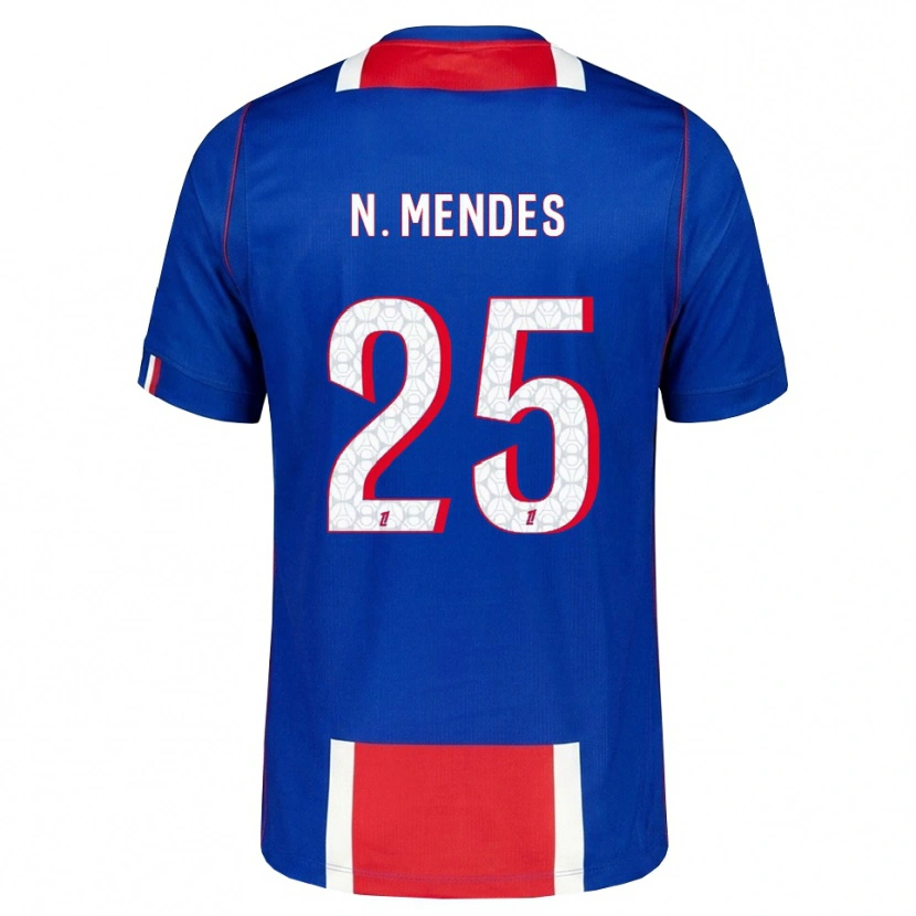 Danxen Uomo Maglia Nuno Mendes #25 Rosso Bianco Blu Kit Gara Home 2026/27 Maglietta